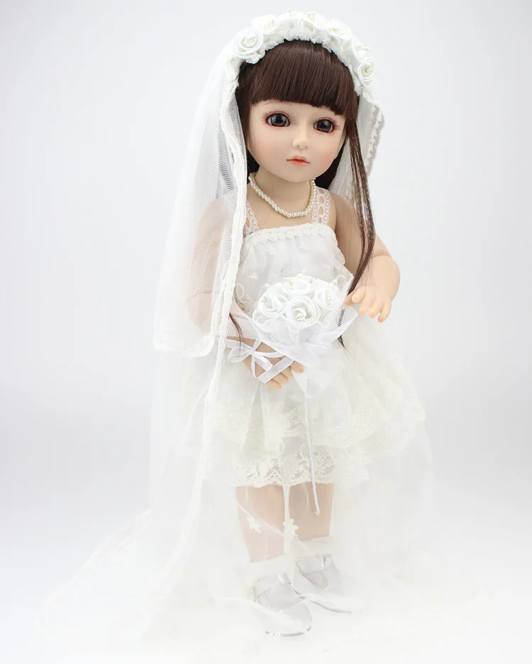 

Nicery 16inch 40cm Bjd Ball Joint Doll Girl Doll Full High Vinyl Christmas Toy Gift for Children White Yarn Dress