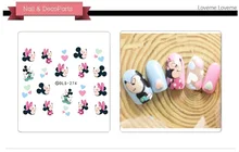 1 ورقة الأزياء رسومات أظافر مانيكير صائق الديكور تصميم نقل المياه ملصقا لالمسامير نصائح الجمال(China)