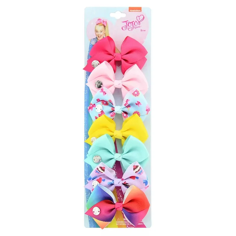 

MIXIU 7pcs/set 3.5 Inch Print Ribbon Hair Bows Clip Boutique Hairpins Handmade Hair Accessories For Kids Girl