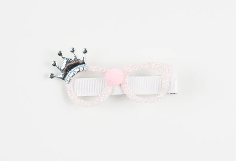 Бутик 12 шт модные милые блестящая диадема очки милые однотонные заколки помпоны заколки для волос Принцесса аксессуары для волос