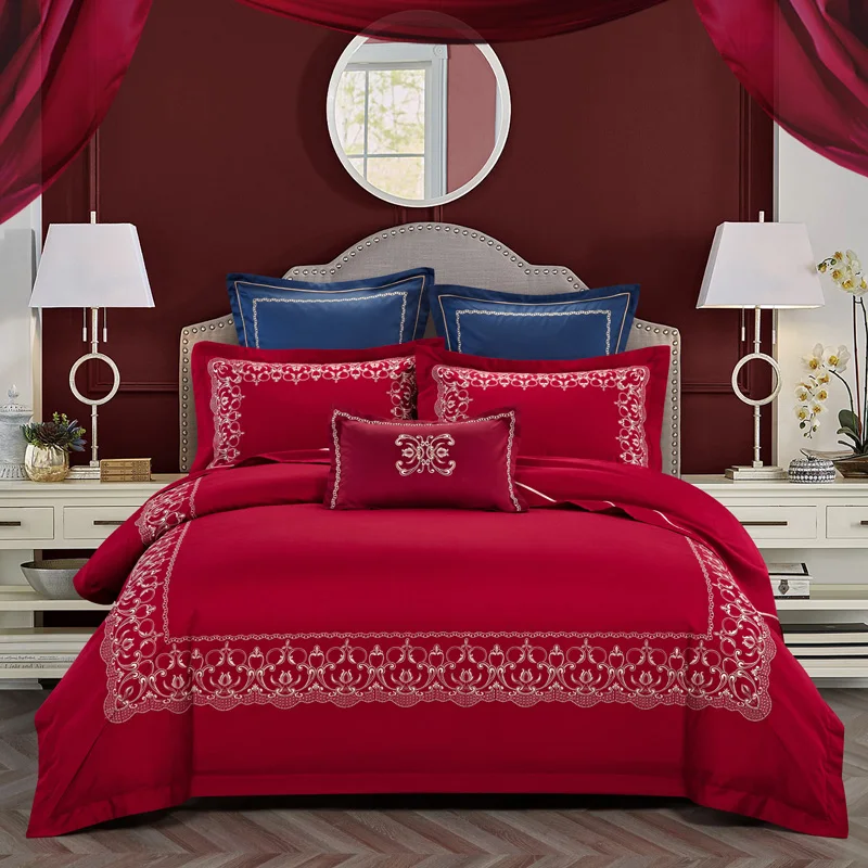 Elegante bordado 4pcs conjuntos