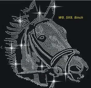 

horse head rhinestone transfer hot fix rhinestone motif iron on strass