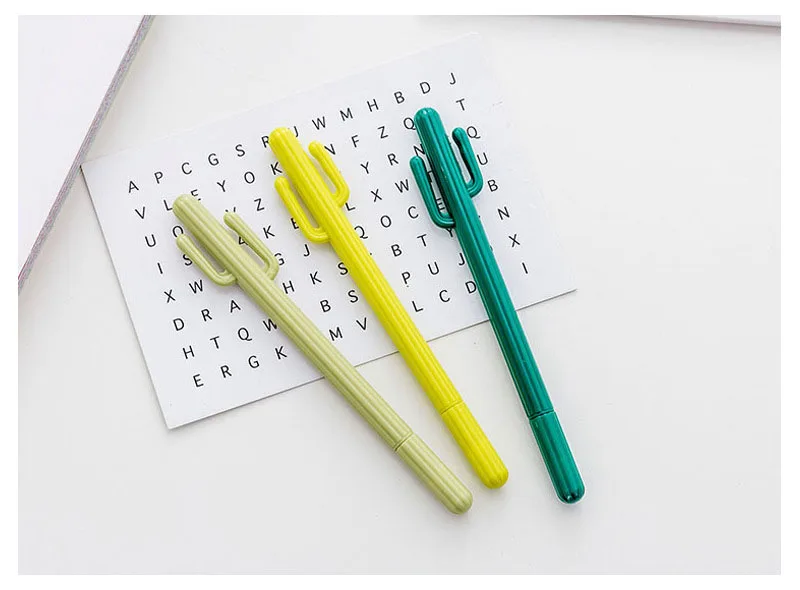 1 шт. каваи кактус гелевая ручка корейские канцелярские принадлежности 0,5 мм дети пишущий завод гелевая ручка для школы офиса поставки милый подарок