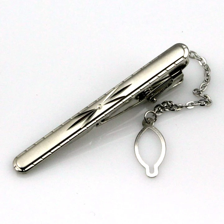 Fashion Brief Pure Copper White Stainless Steel Tie Clip Tie Pin With