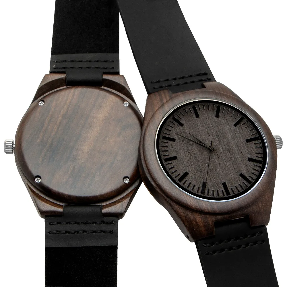 Engraved Wooden Men Groomsmen Watch for Husband Son Natural Customized