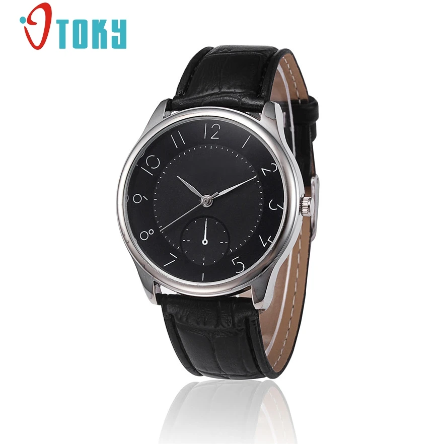 

OTOKY Watch Men Quartz Analog Clock Leather Watch Fashion Man Business Watches montre femme cuir #40 Gift 1pc