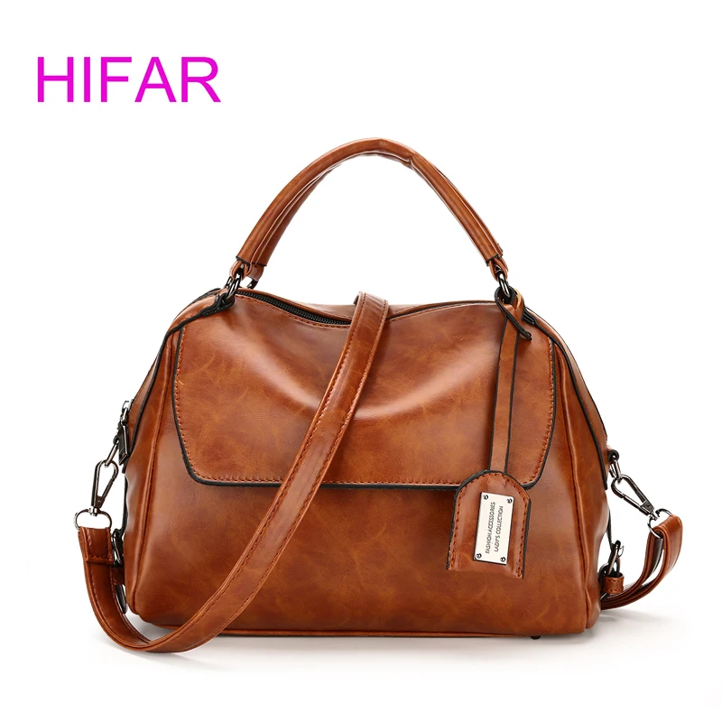 

2018 Brown Retro Vintage Women Bag Famous Brand Designer Women Leather Handbags Ladies Shoulder Bags Female Tote Bolsos Mujer