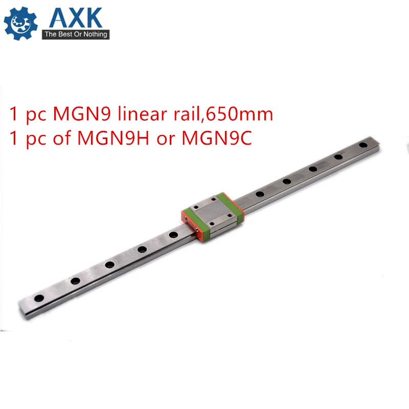 

Free shipping 9mm Linear Guide MGN9 650mm linear rail way + MGN9H or MGN9C carriage for 3d printer parts CNC parts
