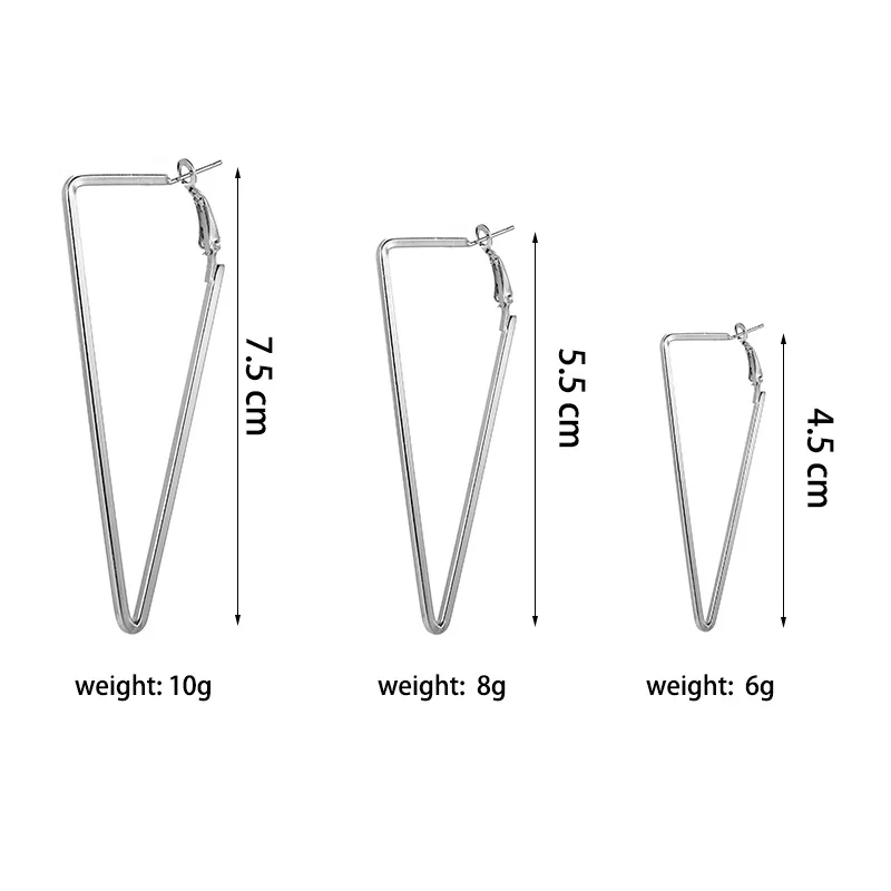 Индивидуальные простые металлические треугольные геометрические серьги, винтажные серьги-кольца для женщин, модные ювелирные аксессуары, подарок
