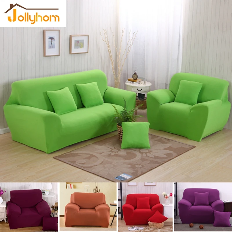 New Pure Color Single/Loveseat Sofa Cover L shaped Couch