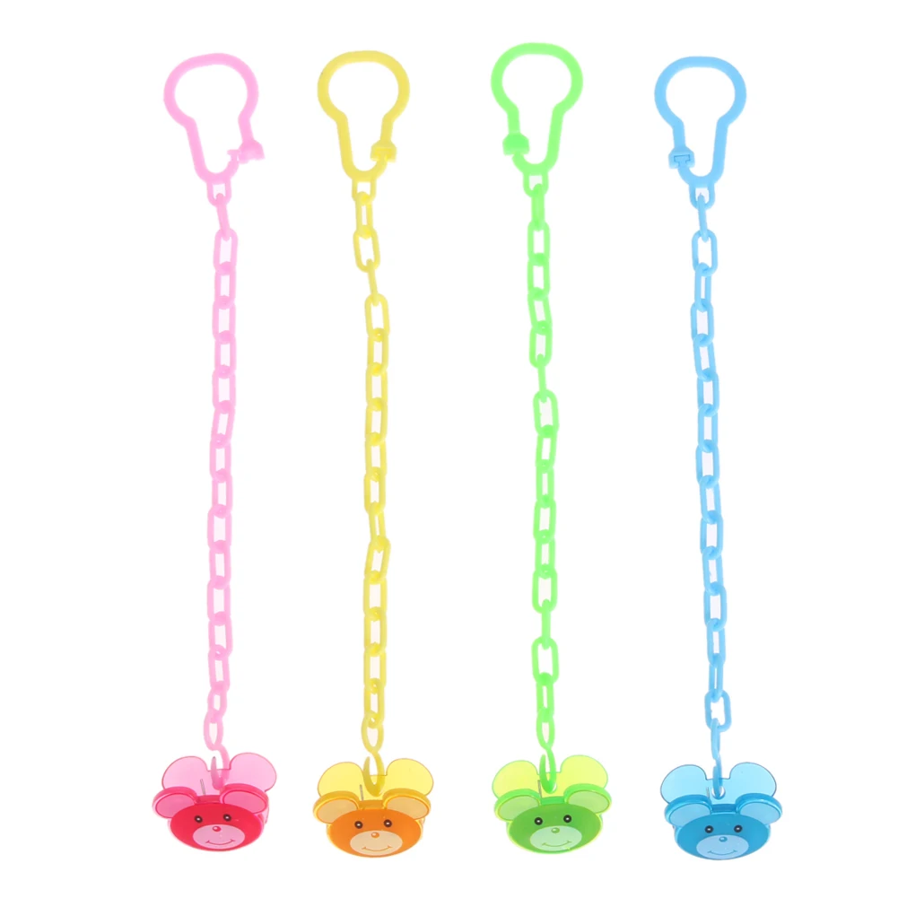 

1Pcs Cartoon Bear Chain Dummy Clip Nipple Holder For Nipples Children Pacifier Clips Soother Holder Baby Pacifier Clip Random
