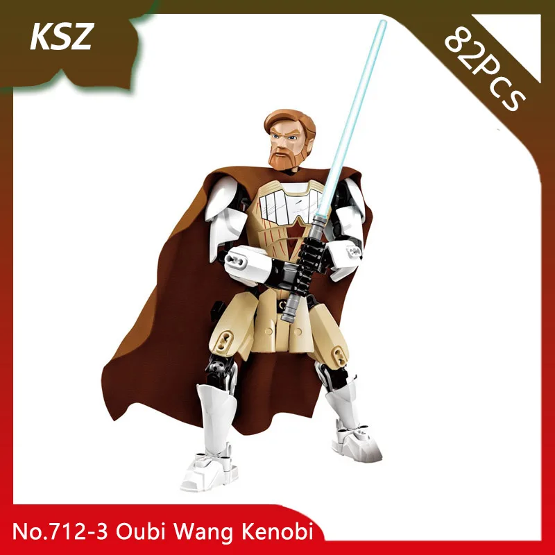 

KSZ 712-3 82Pcs Star Space Wars Series Oubi Wang Kenobi Model Building Blocks Bricks Compatible with Legoings 75109