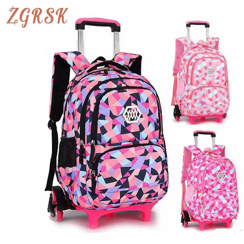 

Kids Waterproof Backpacks Bagpack 2/6 Wheels Children Nylon Back Pack School Bag Backpack Wheeled School Bag For Grils Boys