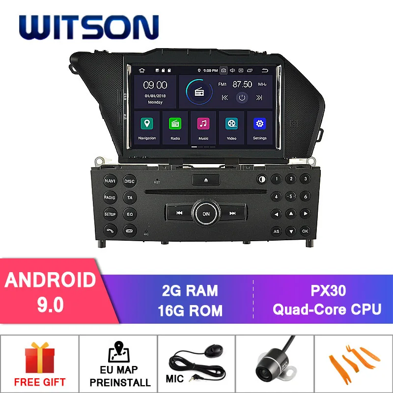 WITSON Android 9,0 Восьмиядерный 4G ram+ 64G rom автомобильный dvd-плеер gps для MERCEDES-BENZ GLK Авто DVD НАВИГАЦИЯ gps автомобильный аудио - Цвет: RD5708 PX30 2GB RAM