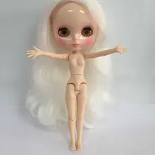 Цельная кукла без одежды Blyth кукла, белые волосы фабричная кукла Модная Кукла подходит для DIY Изменить игрушка BJD для девочек