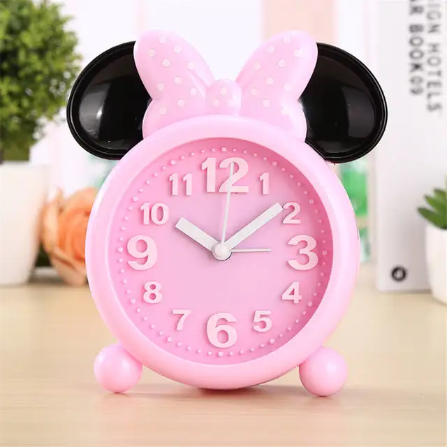 Disney Mickey Minnie Mouse Alarm Clock Creative Kids Boy Girl Student