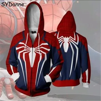 

PS4 Insomniac Games Venom Spiderman Cosplay Costumes Gwen Spider-Man 3D Printed Zipper Hoodies Sweatshirts Jackets Men Boys