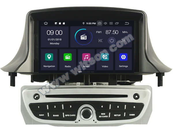 Cheap WITSON Android 9.0 Octa-core (Eight-core) 4G RAM 64G ROM CAR DVD PLAYER GPS For RENAULT Megane III 2009-2011 car audio gps radio 3