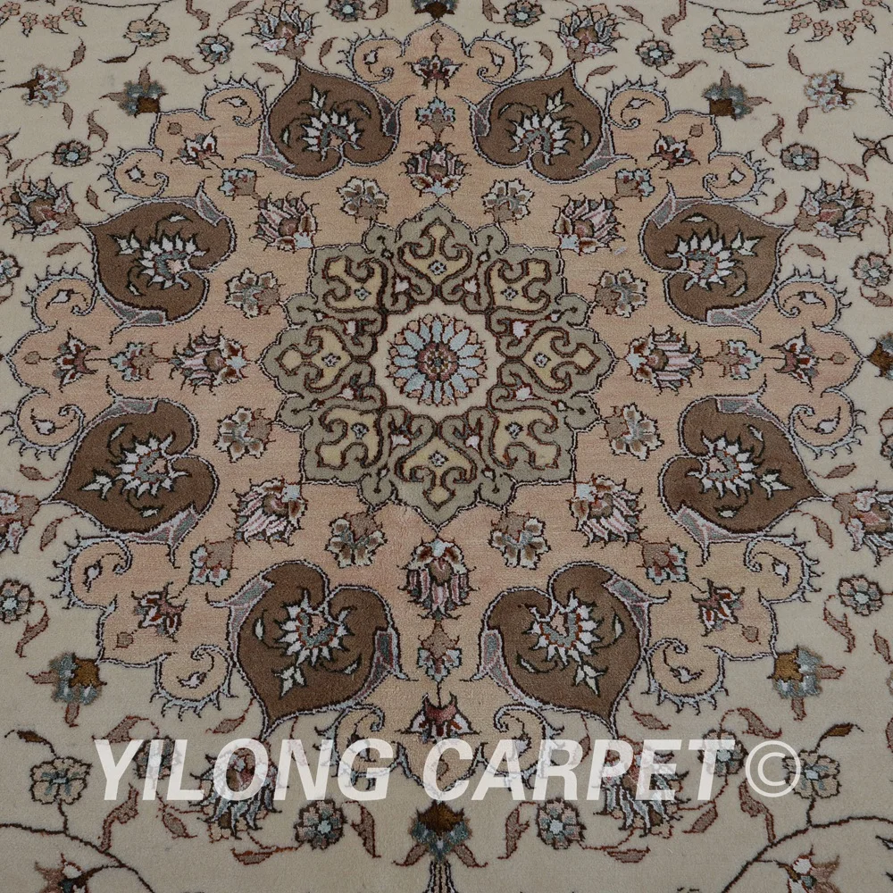 Yilong 8 'x 10' ручной работы ковры персидские бежевые изысканные шерстяные