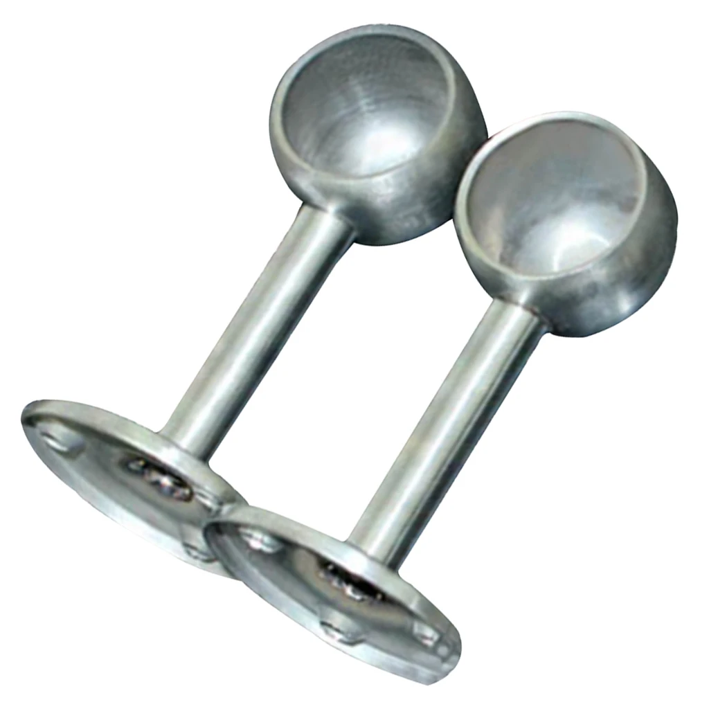 2pcs Ceiling Mount Bracket, Stainless Steel Shower Curtain Wardrobe Pipe 0.98 In Diameter Closet Rod Holder Bathroom Accessories