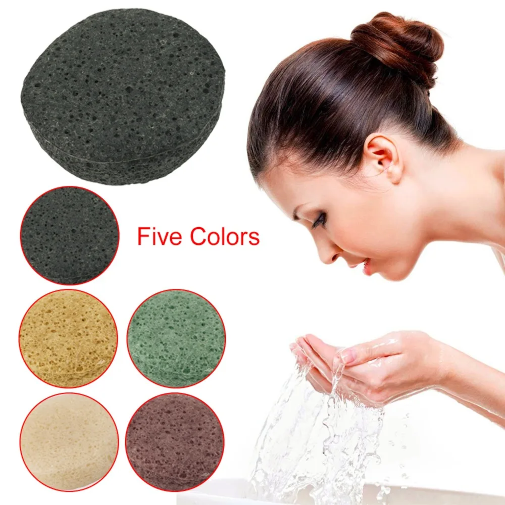 

5 Colors Natural Konjac Sponge Facial Care Cleaning Washing Sponge Cosmetic Puff Whitening Deeply Cleansing Pores Sponge Puff
