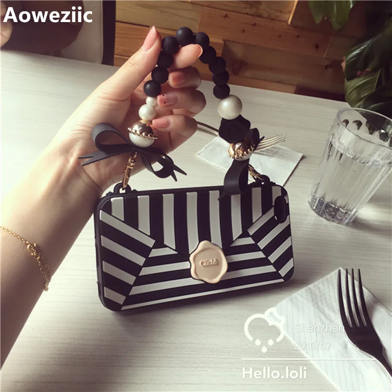 

Aoweziic Cute Ladies style candies phone bag silicon material case For iPhoneX XS MAX XR 7 8plus 6s case phone bags phone cases