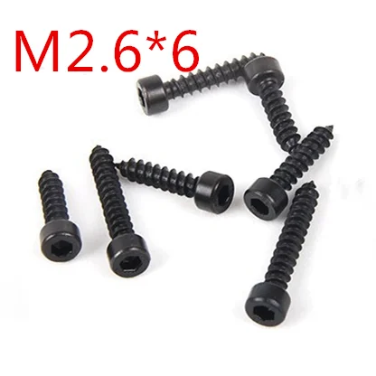 20 шт./лот углеродистая сталь с черным M2.6 * 6 x шестигранной головкой саморезом |