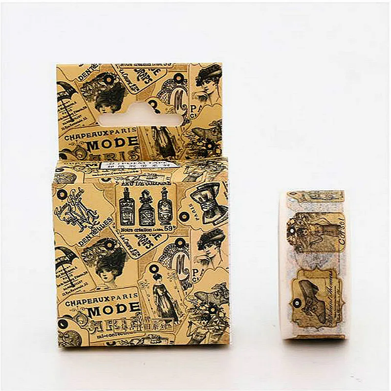 

1pcs Retro Label Paper Original Hand Account Album Decorative Water Color Washi Tape Office Adhesive Tape Stationery Stickers
