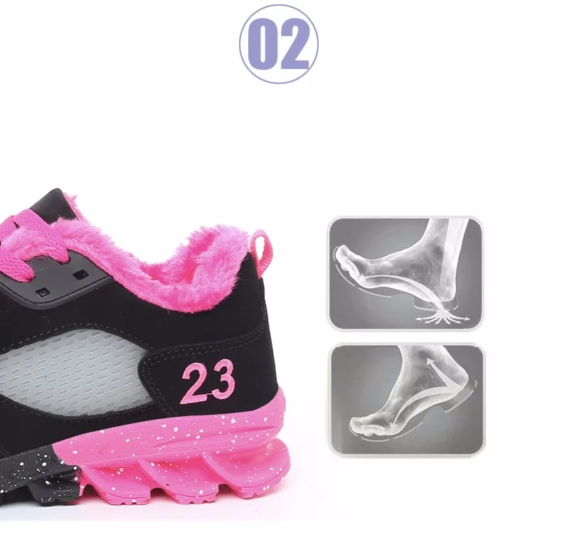 2017 Fashion Winter Women Casual Shoes Plush Warm Sport Low Top Women Shoes Black Pink Breathable Lace Up Woman Trainers YD165 (7)