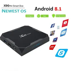 X96Max 4 К Smart tv BOX Android 8,1 Amlogic LPDDR4 четырехъядерный ГБ 64 ГБ набор верхней коробки X96 мини набор верхней коробки ТВ приемник г 2,4 г и 5 ГГц Wifi