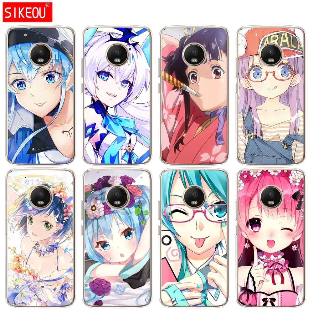 Силиконовый чехол для телефона Motorola Moto G6 G5 G5S Z2 Z3 PLAY PLUS X4 E4 E5 C kawaii girl anime | Мобильные