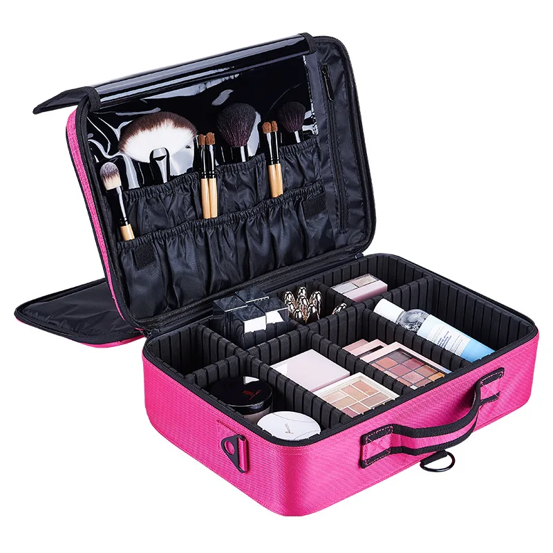 

2019 Fashion Women Cosmetic Bag Travel Makeup Organizer Female Lady Professional Make Up Box Cosmetics Box Pouch Beauty Case