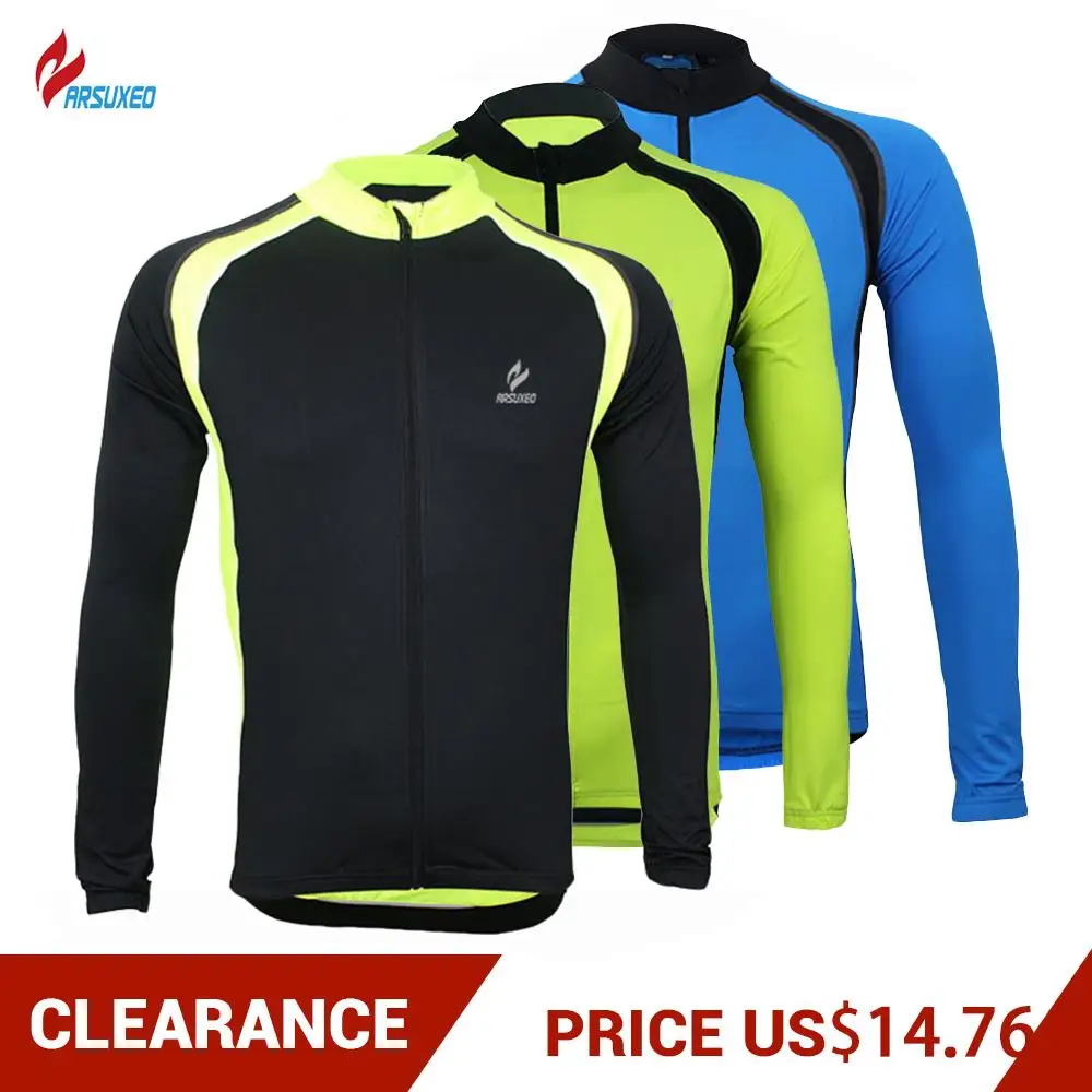 

ARSUXEO Men's Long Sleeve Breathable Cycling Jersey Summer Cycling Bike Bicycle Jersey Sportswear Quk Dry Outdoor Sports Shirt