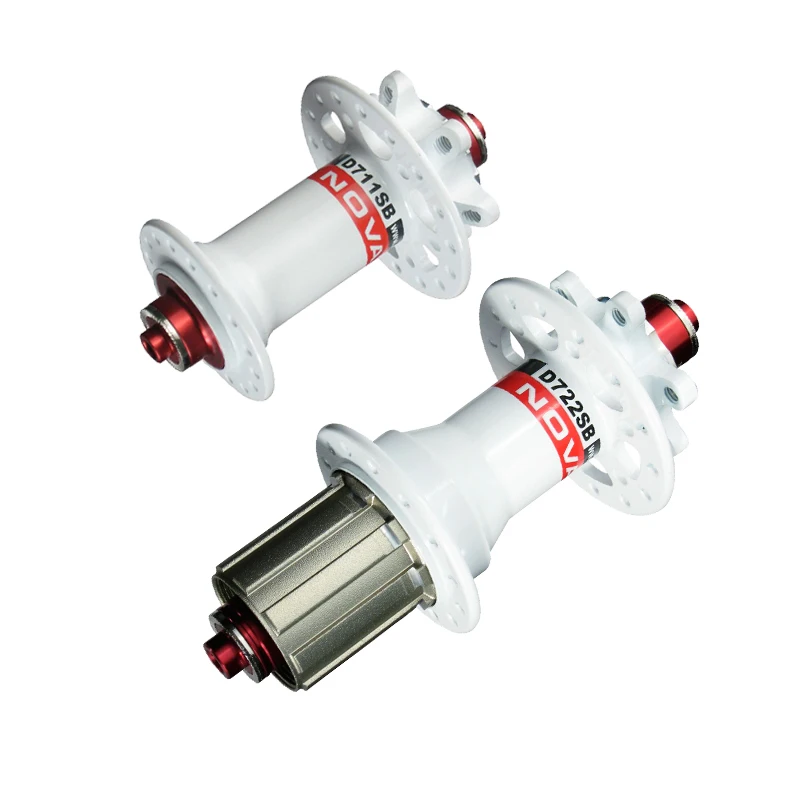 

White 24 24 Key Holes NOVATEC Road Disc Hubs D711SB D722SB, Front 100mm Rear 130mm