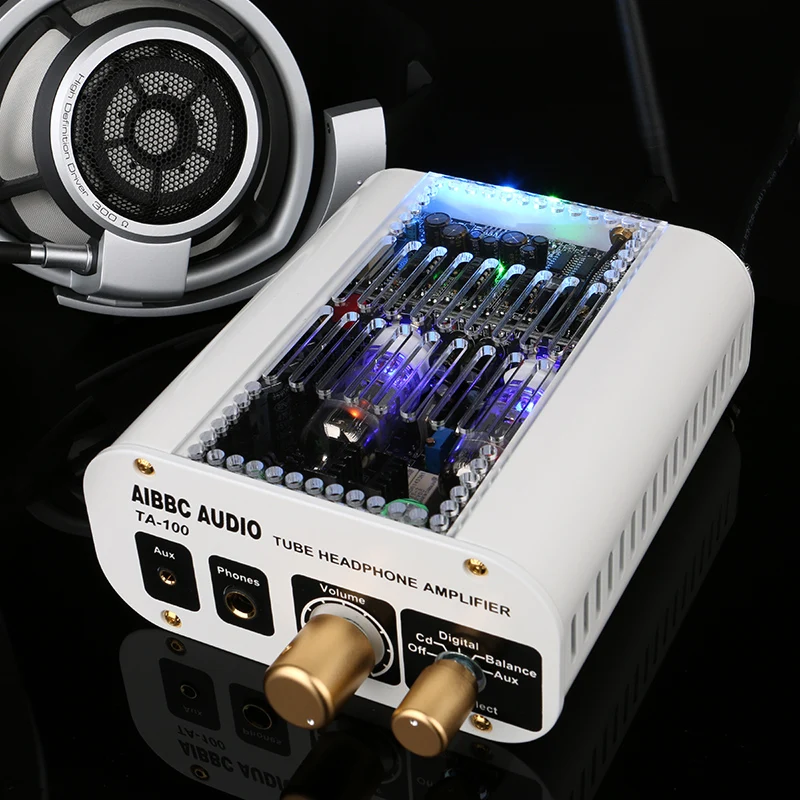 AIBBC TA-100 Tube preamp усилитель для наушников XMOS+ ES9018 декодер DAC DSD W/XLR сбалансированный выход/Bluetooth(APTX)/32Bit 384 K