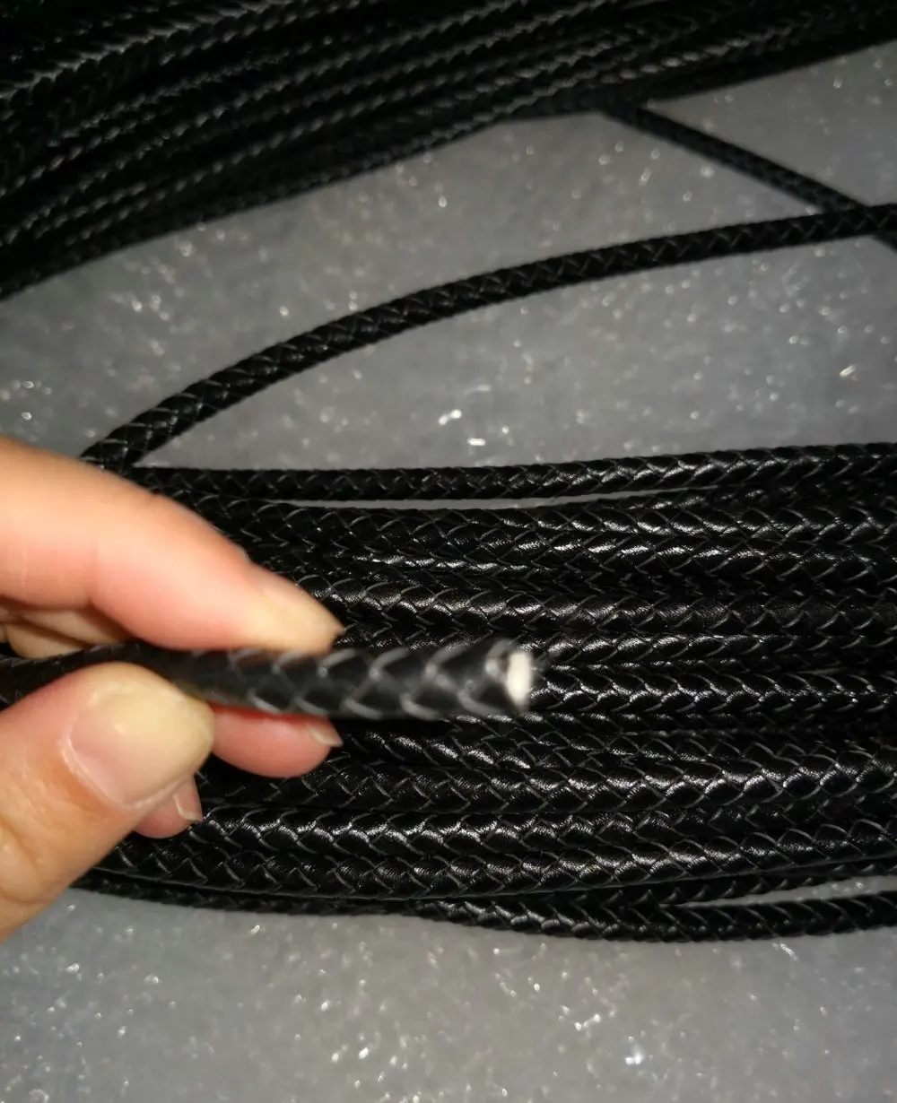 Плетеный кожаный плетеный шнур из натуральной кожи с круглым носом, популярный полосы для Цепочки и ожерелья браслета чёрный; коричневый 3/4/5/6 мм