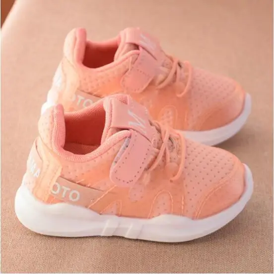 

Children sports running shoes for girls 2018 New Autumn net breathable pink leisure white shoes for boys brand kids Sneakers