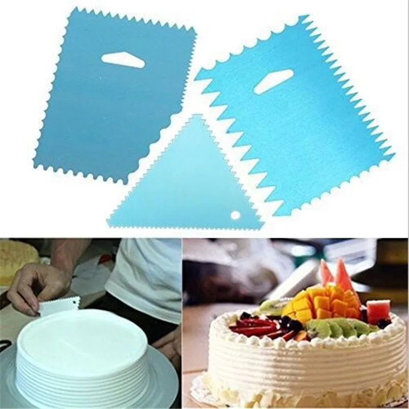 3PCS/Set Silver Color DIY Scraper Baking Tool Cake Decoration Square