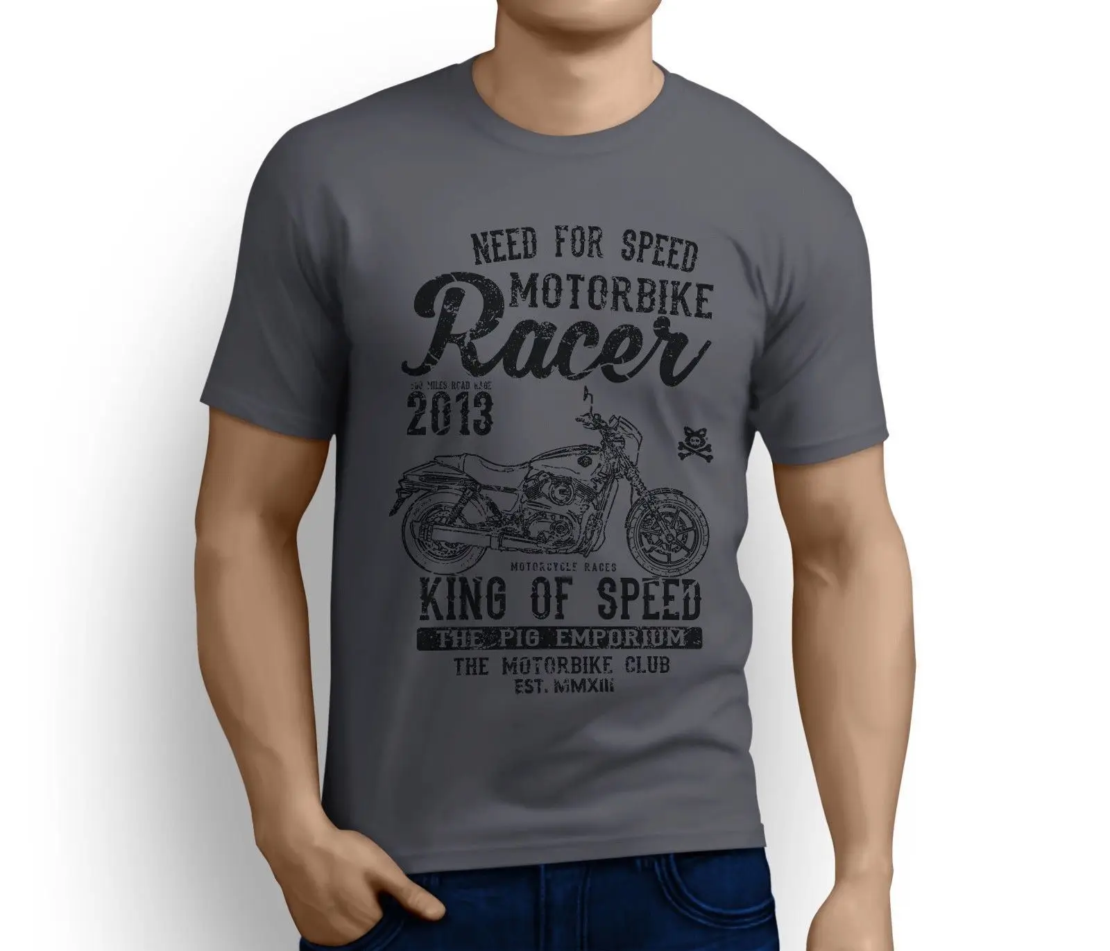 Повседневные хлопковые футболки King Of Speed American Motorbike Street 500 топы высокого качества