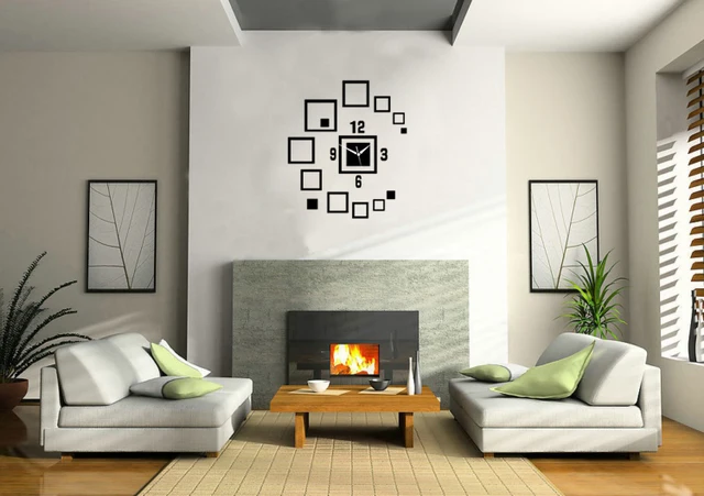 Living Room Decals aliexpress : buy 3d decorative mirrors square wall clock Living Room Decals aliexpress : buy 3d decorative mirrors square wall clock