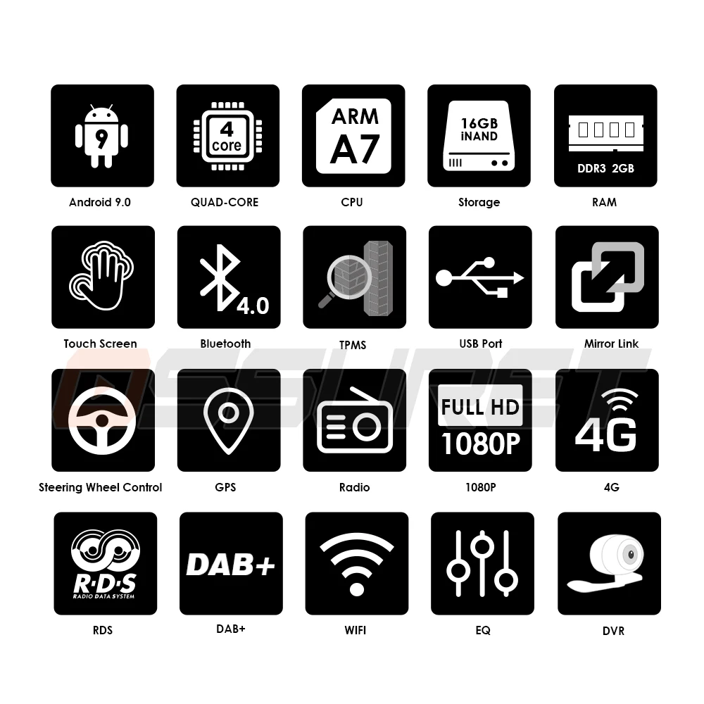 Flash Deal 1 Din Android 9.0 QUAD core 9 Inch Car GPS stereo For BMW E90 E91 E92 E93 2006-2012 EQ SWC 1080P OBD2 TPMS  DTV-IN Free Camera 5
