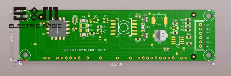 E& M 9*7 бит VFD дисплей цифровой номер экран панель SCM вакуумный флуоресцентный последовательный порт графический ЖК-модуль