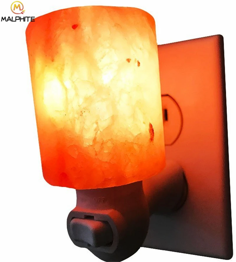 Гималайский Красный Кристалл Ночной светильник ручной резной натуральный розовый руд соль ночники настенный штекер светодиодный E14 луна лампа осветительные лампы