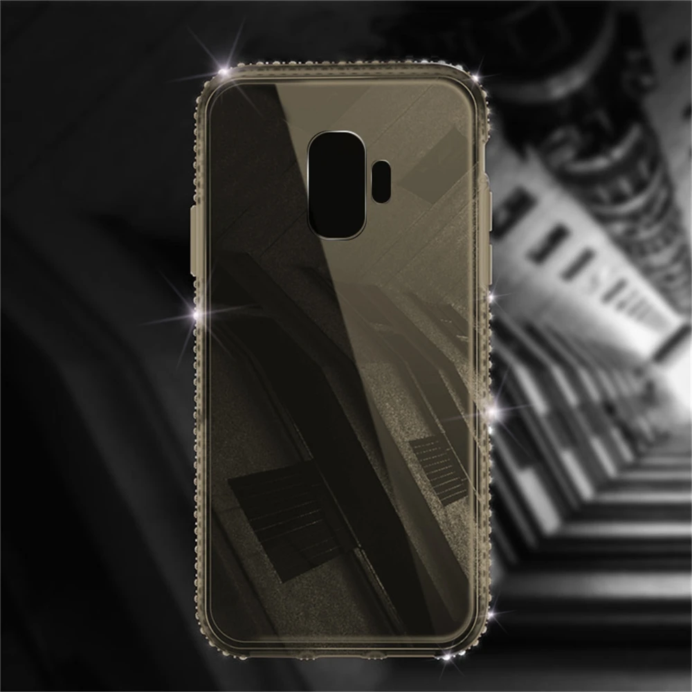 Portefeuille Newest Rhinestone Silicone Case For Samsung Galaxy J3 J5 J710-30 A3 A5 A720 A6 A7 2018 Glitter Soft TPU Matte Cover08