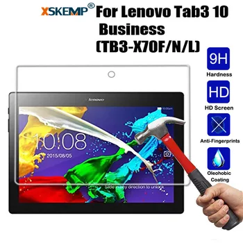 

XSKEMP 9H 0.3mm Screen Protector Tempered Glass For Lenovo Tab3 10 Business (TB3-X70F/N/L) Scratch Proof Tablet Protective Film