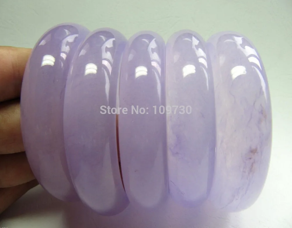 

001523 5PCS PERFECT CHINESE BRIGHT LAVENDER JADE (JADEITE) BANGLE /BRACELET