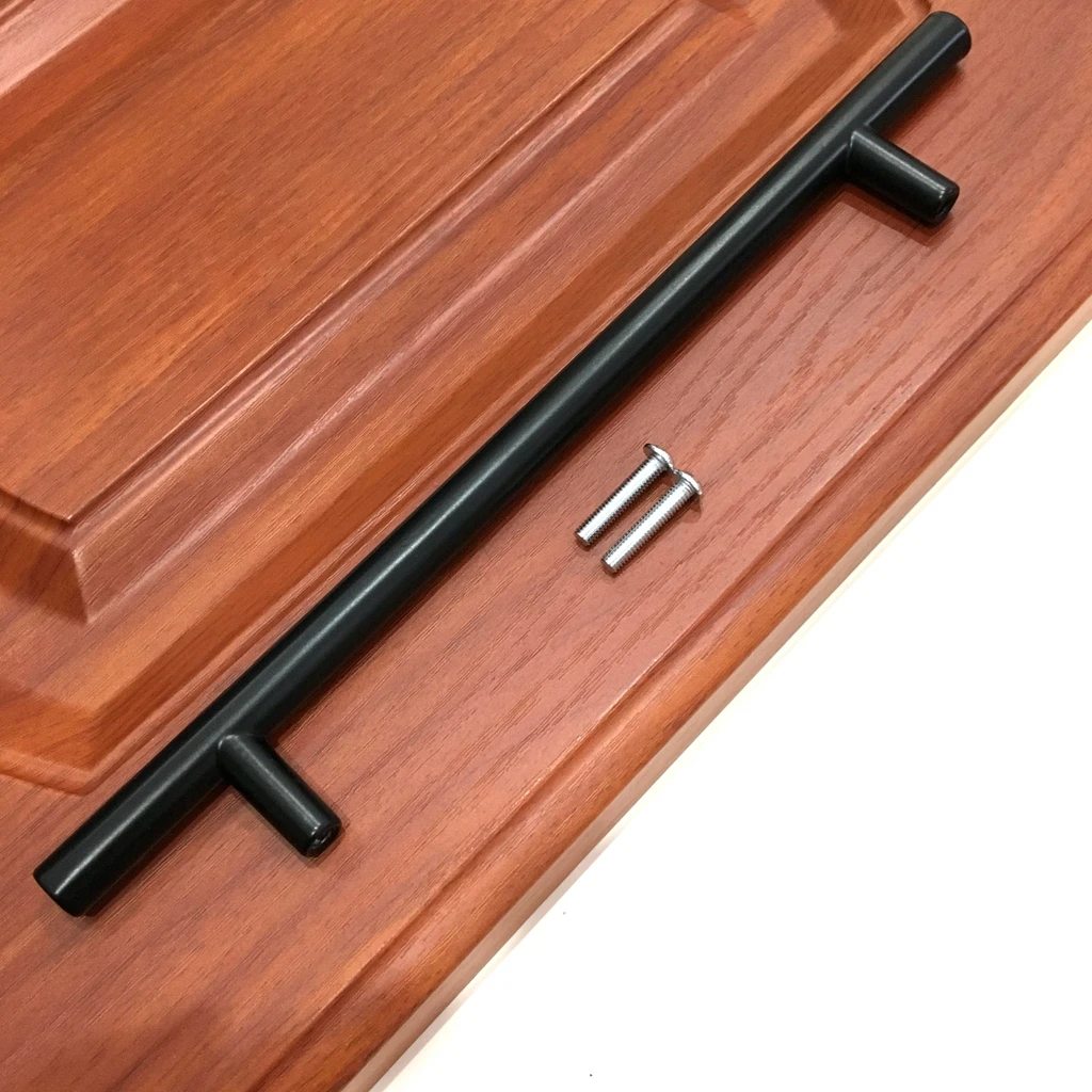 Space Aluminum Kitchen Cabinet Pulls  T Bar Door Handles Drawer Knobs , Single Hole/ф 96mm/ф 128mm/ф 160mm