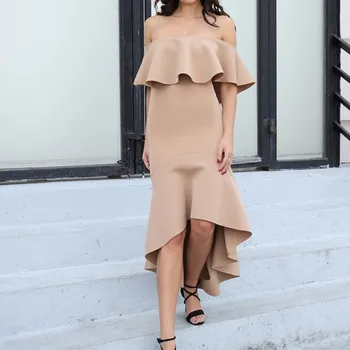 

DressBird Women Summer Bodycon Party Dresses Sexy Off Shoulder Ruffles Ladies Dresses Girl Sleeveless Backless Vestidos Verano