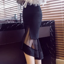 Женская модная осенне-зимняя Лоскутная юбка с высокой талией, новинка, летние повседневные женские облегающие Асимметричные женские юбки