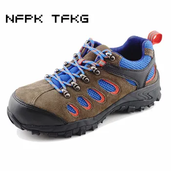

high quality men casual steel toe cap work safety tooling shoes nubuck cow suede leather non-slip platform security boots sapato